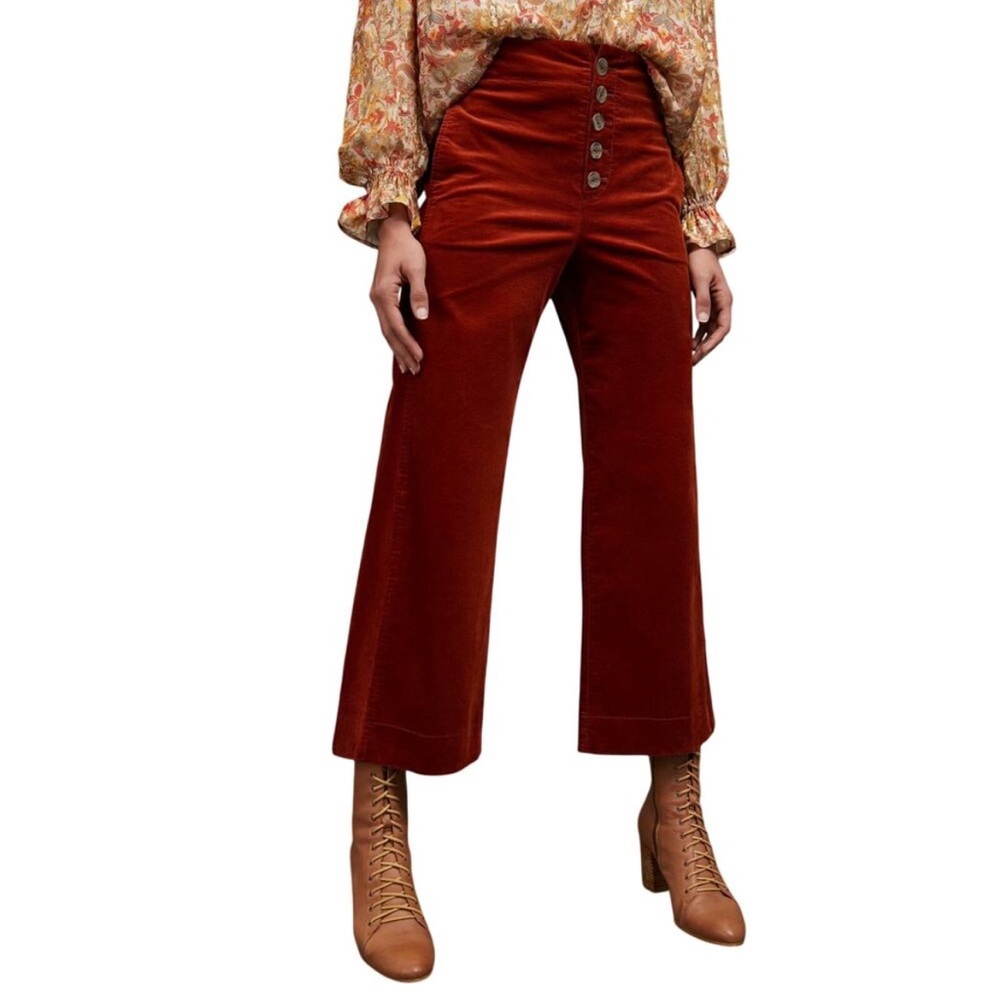 Anthropologie Harrison Wide Leg Corduroy High Rise Pants Size 12